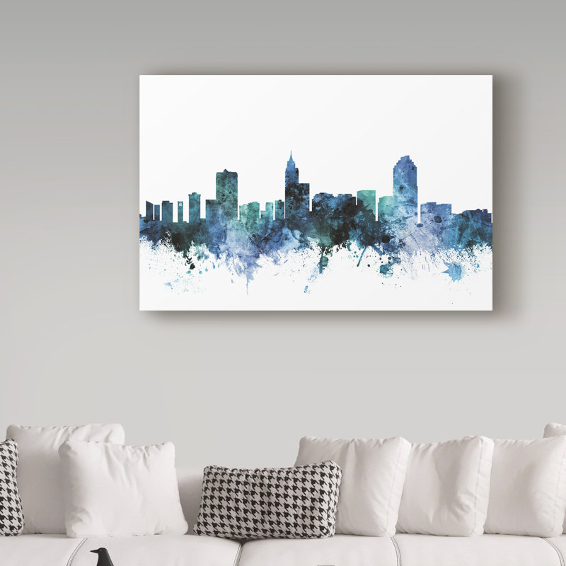 « raleigh north caroline blue », reproduction d’impression sur toile tendue, H 12 po x l 19 po x P 2 po