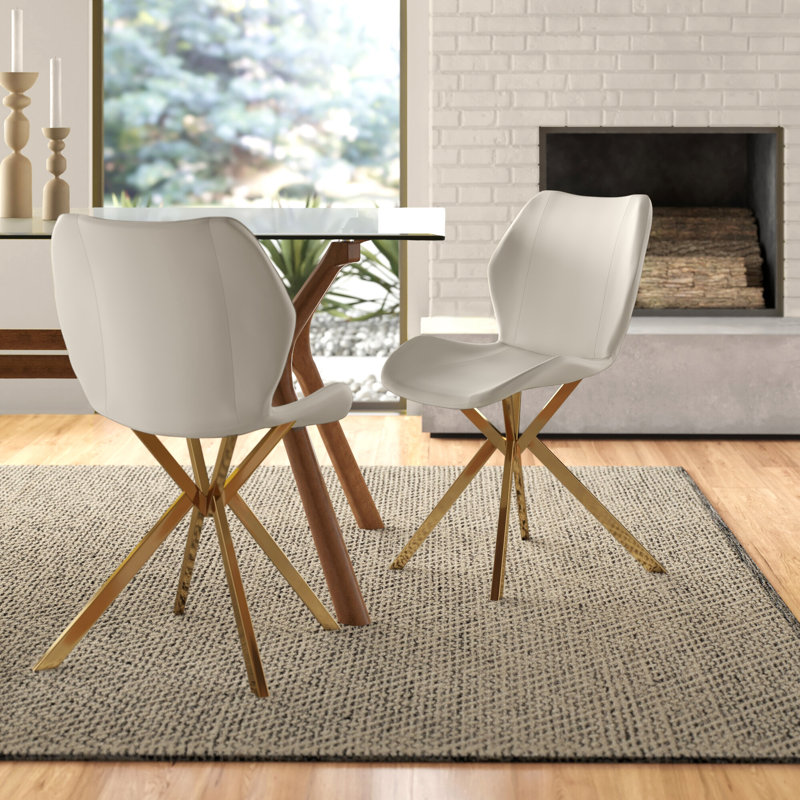 Chaise d'appoint, Blanc, Doré