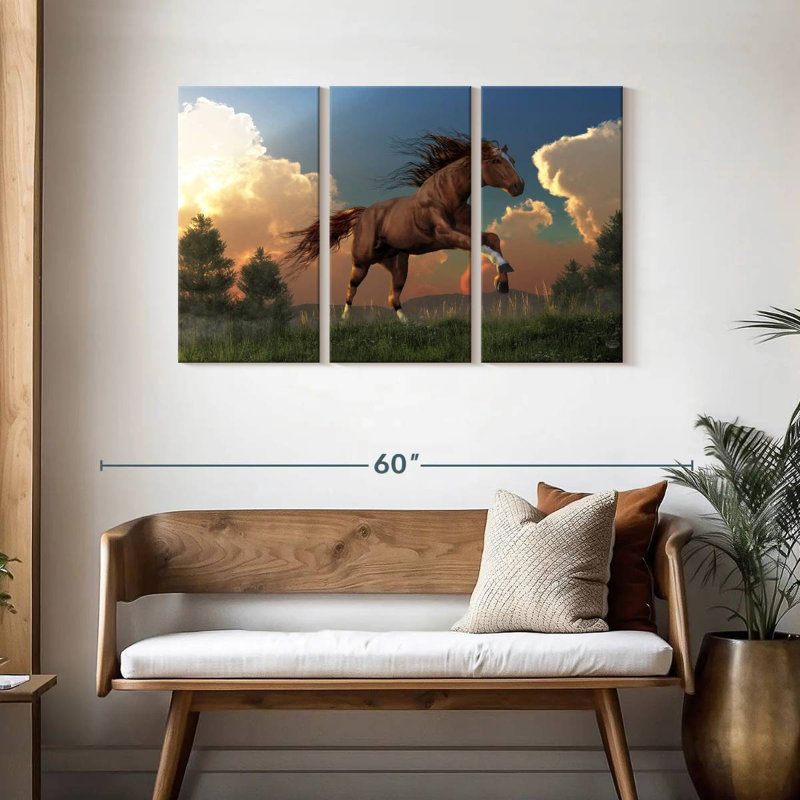 Brampt Horse Running Free, 28" H x 45" W