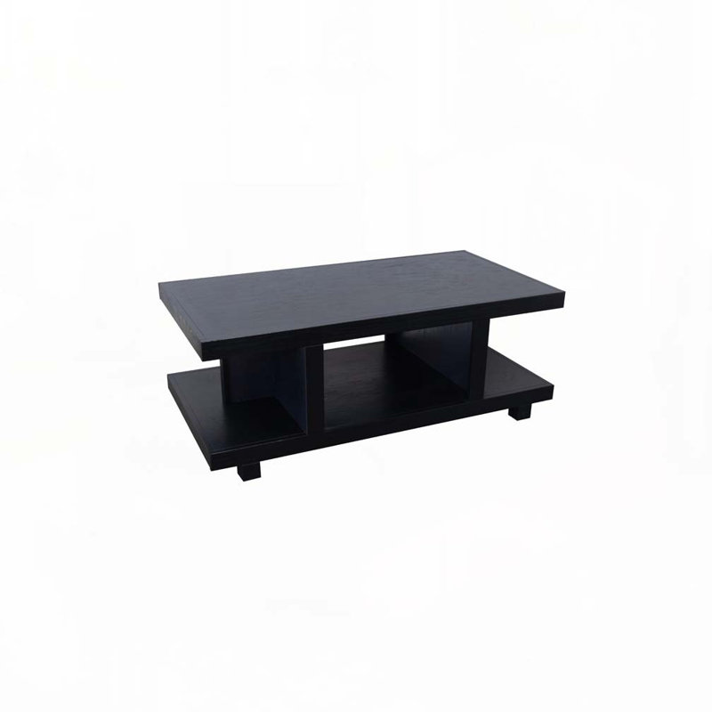 Table basse en bois avec 4 pieds, Noir