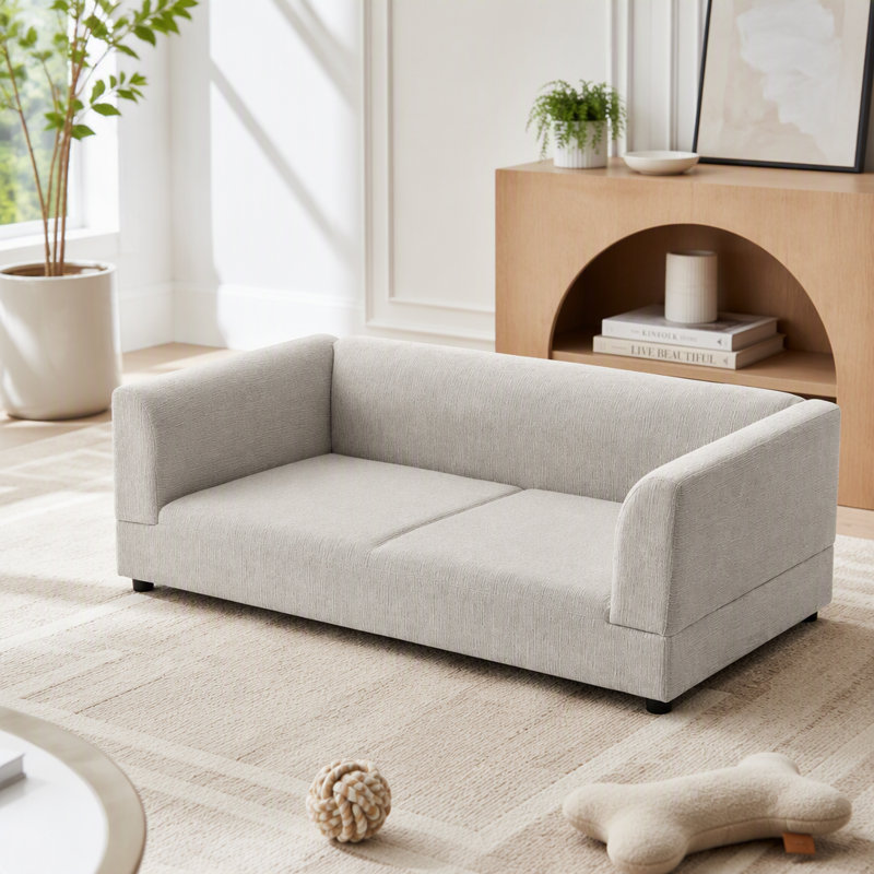 Canapé confortable surdimensionné pour chiens de taille moyenne / grande, Beige