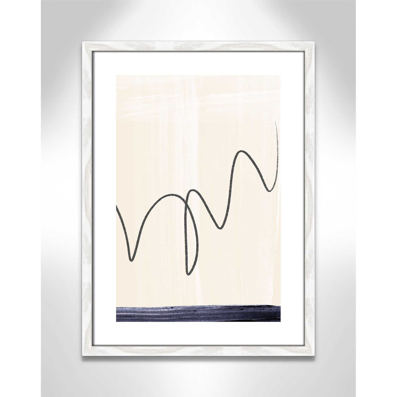 Tigerlily "Departured II" Painting, 23" H x 17" W x 0.75" D, White Framed Paper