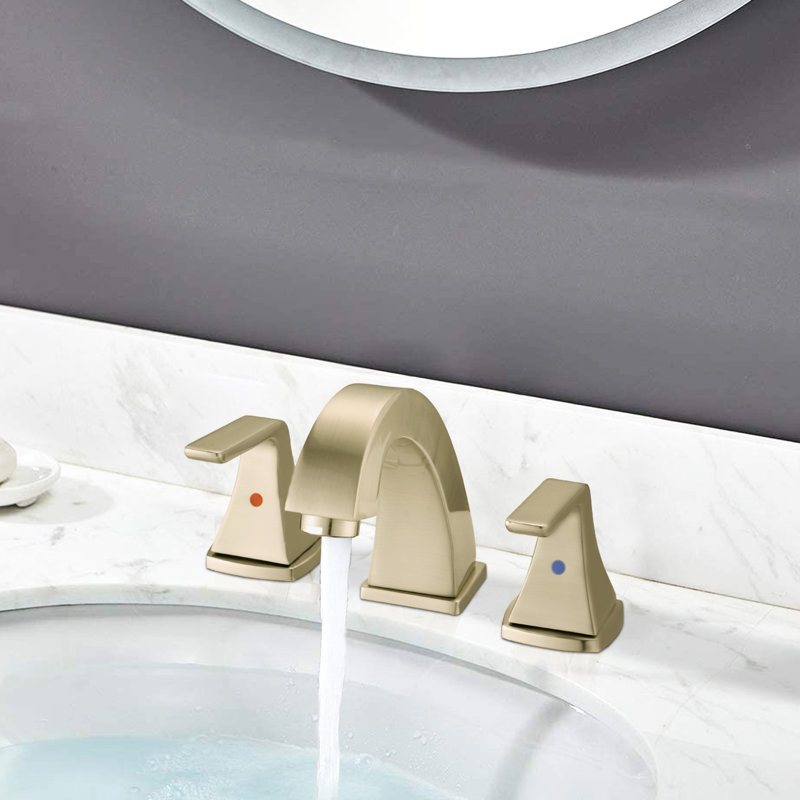 Robinet de salle de bain espacé de 8 po avec 2 poignées, doré brossé, bonde escamotable, pour ternir 2 robinets, large, bonde et fonction fiable