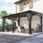 14 ft. W x 12 ft. D Outdoor Polycarbonate Hardtop Gazebo, Wall-Mounted Aluminum Frame Gazebo with Slope Roof-124568588