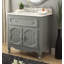 Meuble-lavabo sur pied Benton Collection Knoxville gris, style chalet victorien, 86 cm (34 pouces), avec miroir, lavabo simple et comptoir en marbre. Entièrement assemblé.