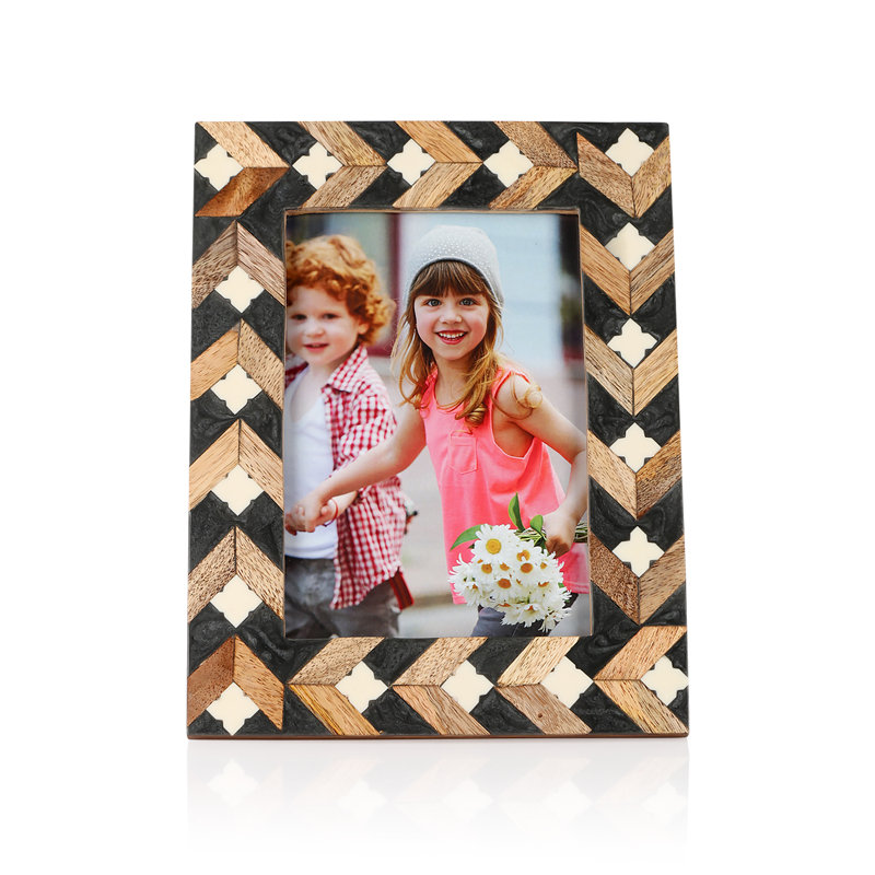 Garces Brown Wood Picture Frame, 3.94" x 9.45"