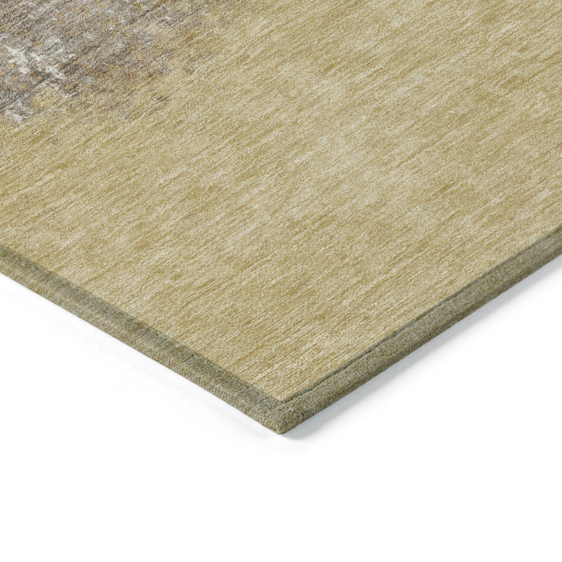 Machine Washable Indoor/Outdoor Husby ACN2214 Striped Rug, Round 8'