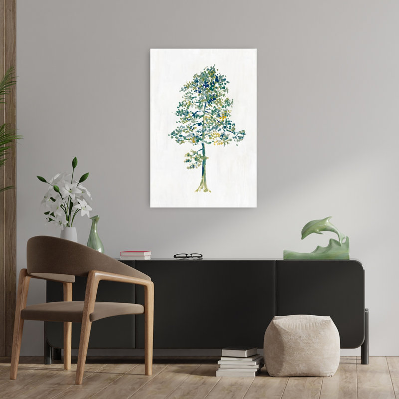 Solitaire arbre I, paysage contemporain abstrait, art mural, H 36 po x l 24 po