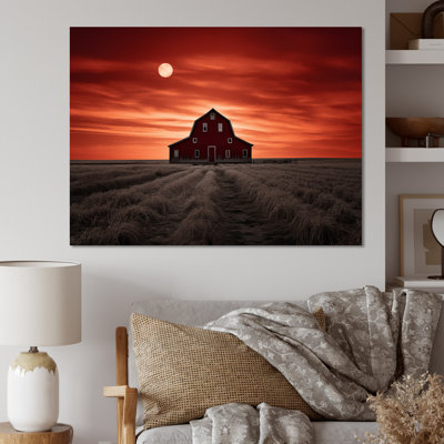 Paysage de grange au crépuscule III - reproduction