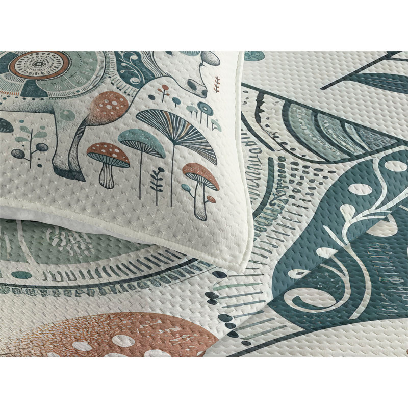 Polyester Floral Coverlet, King Coverlet + 2 Standard Shams