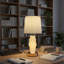 Lampe de table à DEL imprimée en 3D avec base lumineuse, lampe de bureau moderne à abat-jour en tissu plissé, lampe de chevet rechargeable USB pour chambre à coucher, salon, entrée