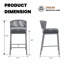 Tabourets de bar à hauteur de comptoir en aluminium 28 po avec repose-pieds-1932499082
