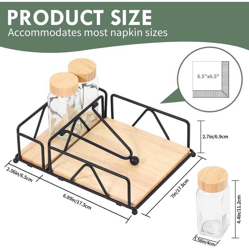 Base en bois, porte-serviette plat moderne pour table