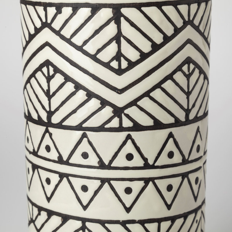 Vase de table cylindrique en céramique, H 14 po x l 4 po x P 4 po