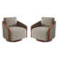 Fauteuil demi-tonneau pivotant avec coussins décoratifs Farmhouse-52392212