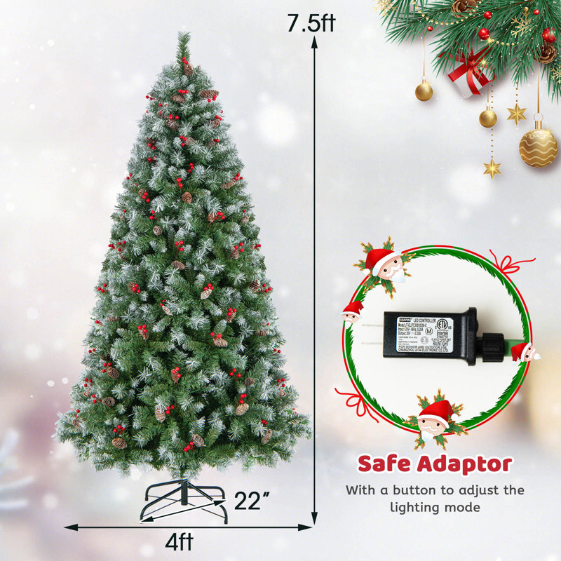Arbre de Noël artificiel lumineux 7,5 pi