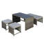 Kiwon 4 - Person Patio Dining Set Rectangular Table with Cushions Included