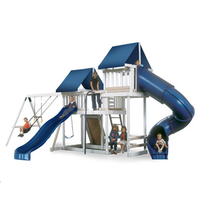 Monkey #3 White and Sand Swing Set