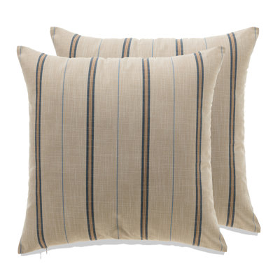 French Stripe Striped Cotton Blend Pillow Cover