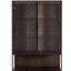 Armoire d'étude de 51,2 po de hauteur avec porte en verre trempé et éclairage à DEL - Cadre en métal, minimaliste moderne pour le salon, le bureau