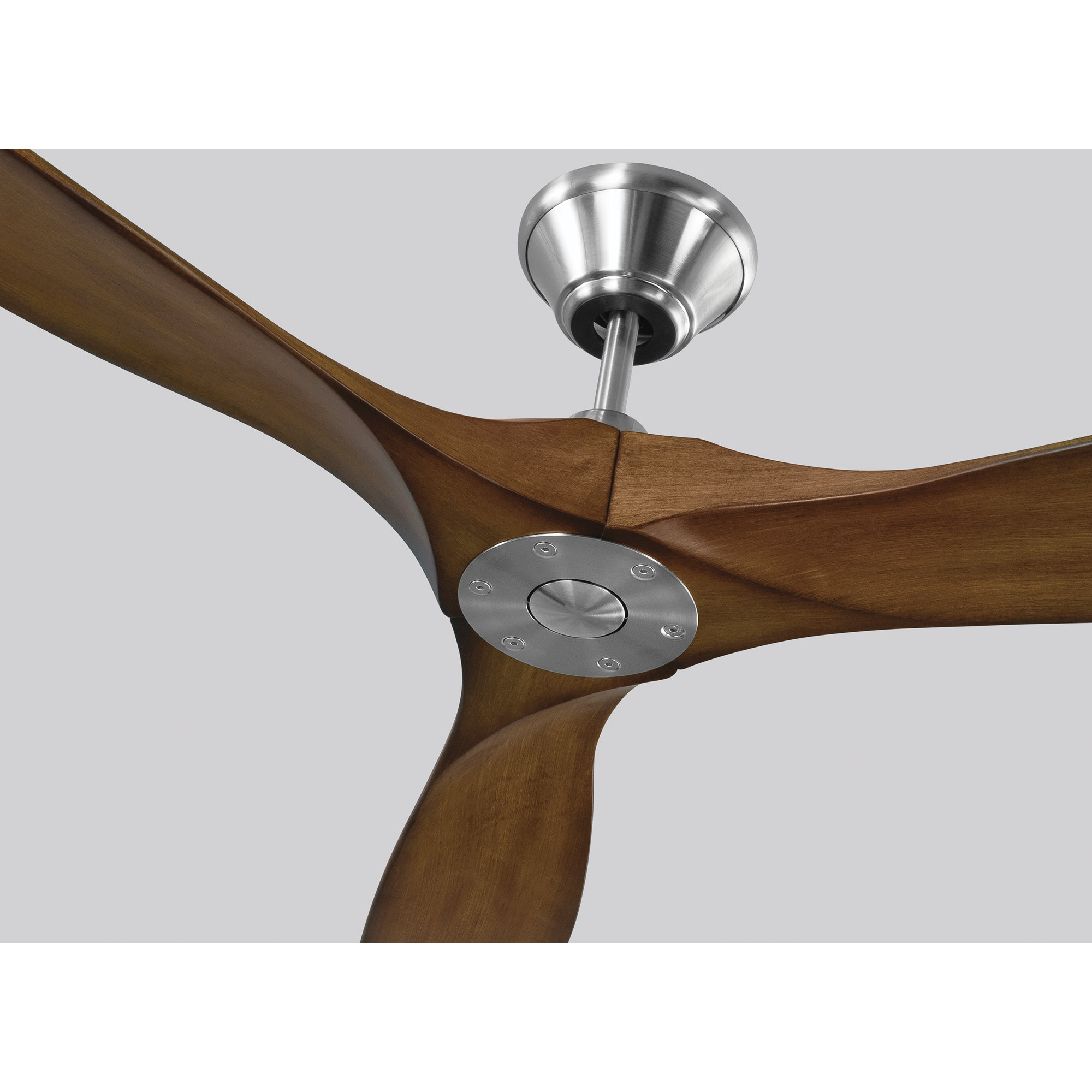 Obsidian 3 Blade Ceiling Fan, 60 inches, Burnished Brass with White Blades