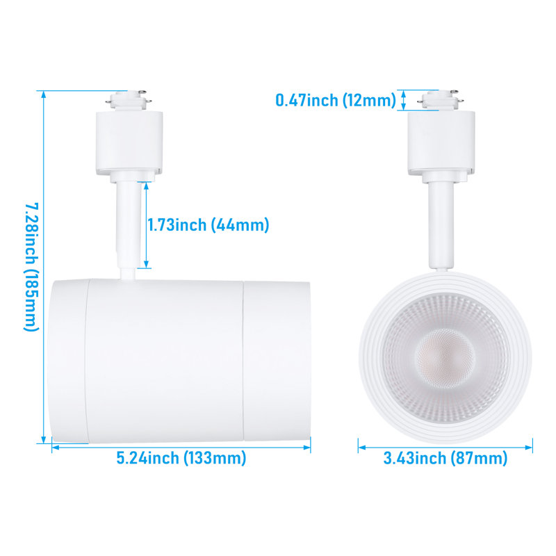 Luminaires sur rail commerciaux 17,5 W, luminaire sur rail H ultra lumineux, luminaire sur rail à angle d'inclinaison réglable à 36 °, blanc froid 4000 K