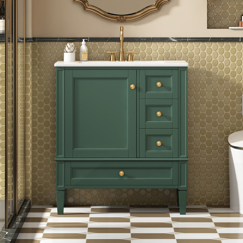 Meuble-lavabo mural 36 po, Vert