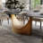 9 Pieces Dining Room Sets, Pre-Assembly Oval Dining Table Sets, Sintered Stone Tabletop Kitchen Dining Table Set With Upholstered Chairs-1157629593-1157629596-1157629598