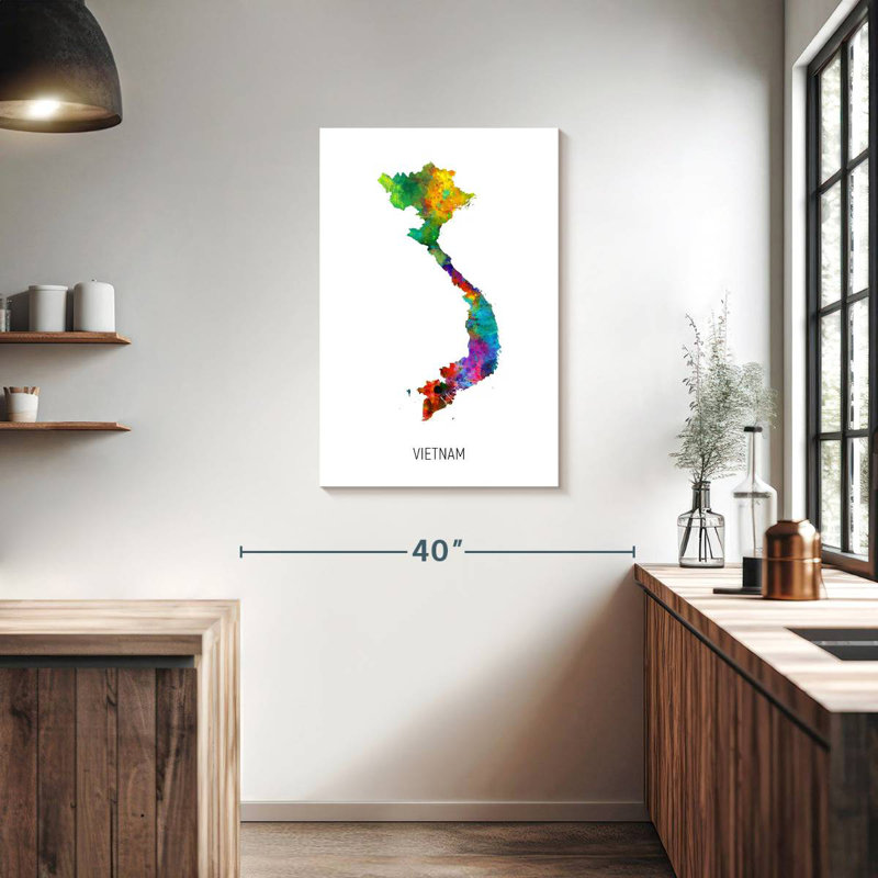 Carte d'aquarelle d'Aliaz au Vietnam I, H 36 po x l 24 po