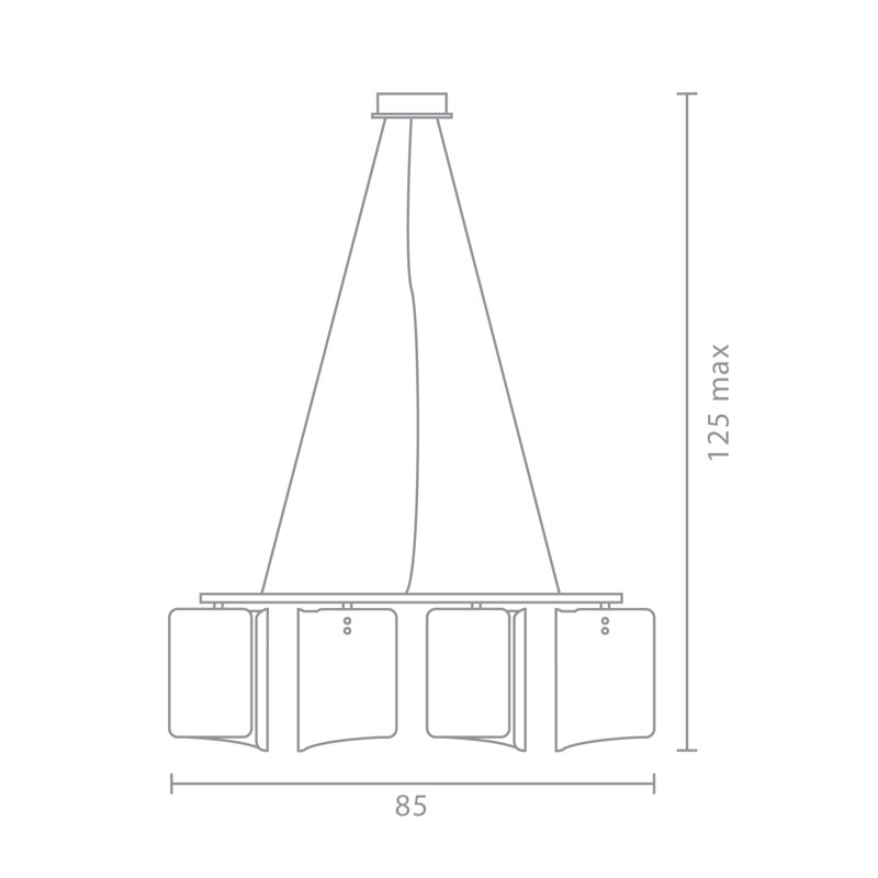 Papiro 4 - Light Kitchen Island Pendant, Satin Crystal