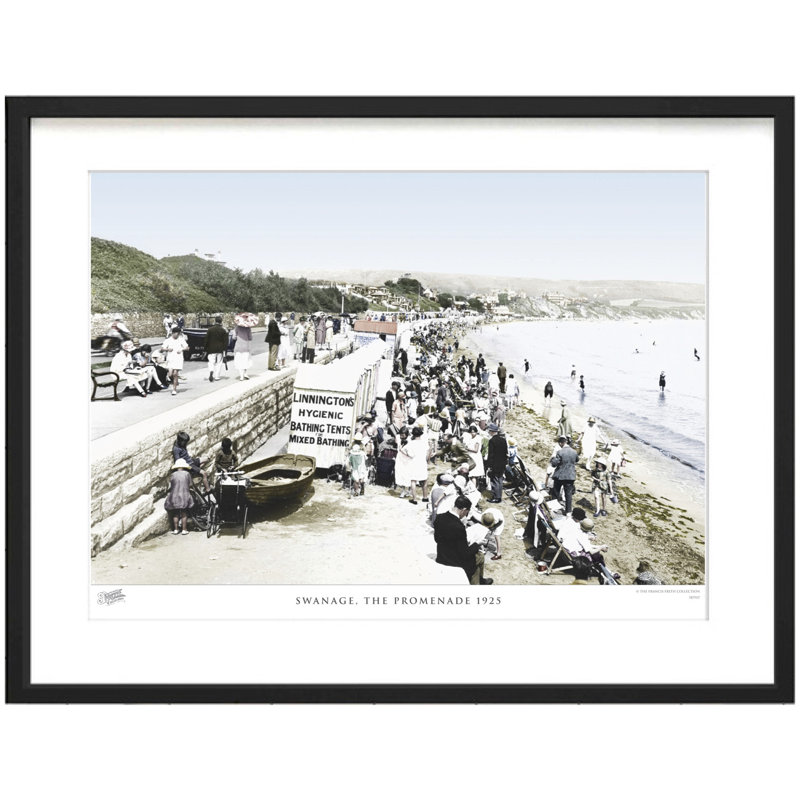 Swanage, The Promenade 1925 by Francis Frith - Single Picture Frame Print, 45cm H x 60cm W x 2.3cm D