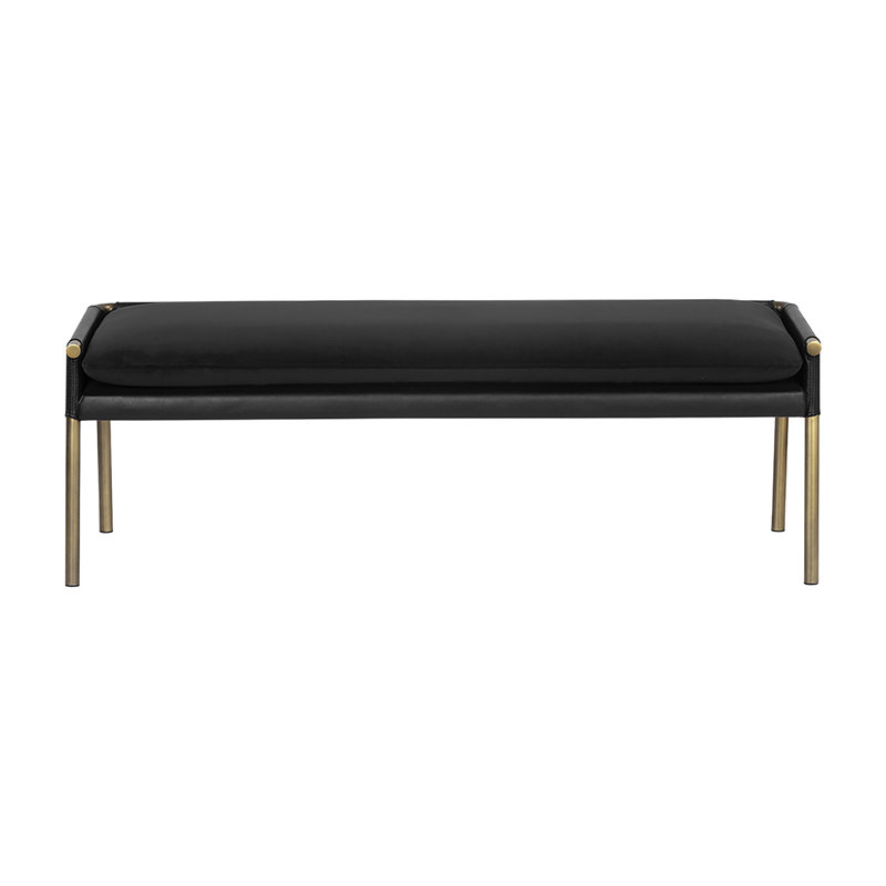 Bellevue Upholstered Bench, Black