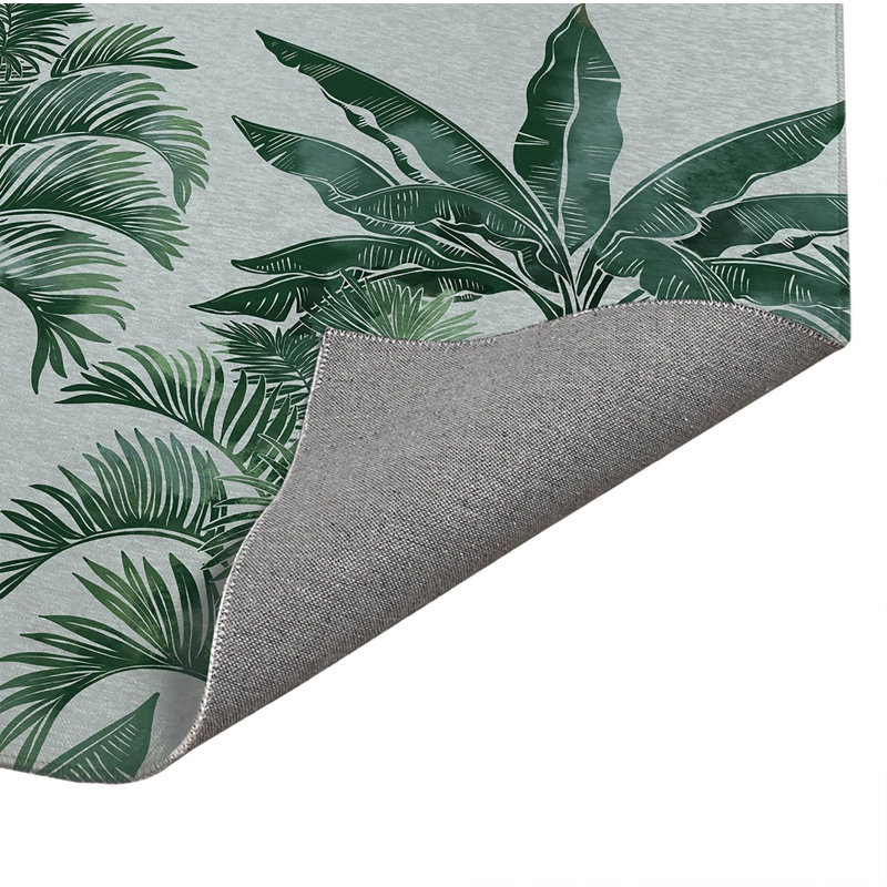 In the Jungle Lightweight Non-Slip Kitchen Mat, Blue, Rectangle 2' x 3'