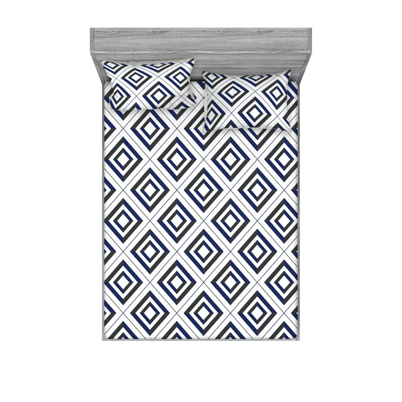 Drap-housse et taie décorative Ambesonne, California King Sheet Set with 2 Pillowcases