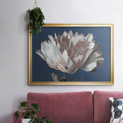 Toile tendue avec cadre pivoine blanche
