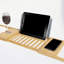Plateau pour baignoire en bambou Francion - 2 tables de salle de bain en bois naturel avec côtés extensibles, porte-gobelet et support pour livre, téléphone intelligent ou tablette par Home-Complet