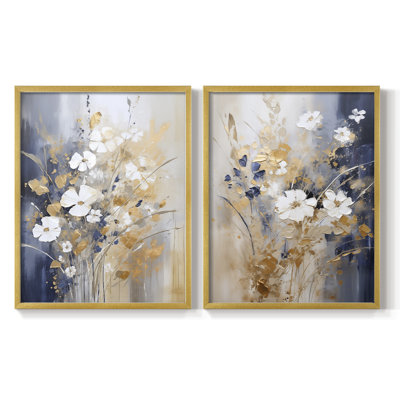 FLORAL Series CCCCLXII - Reproduction encadrée de qualité supérieure - prête à être accrochée - aucun clou requis - aucun clou requis