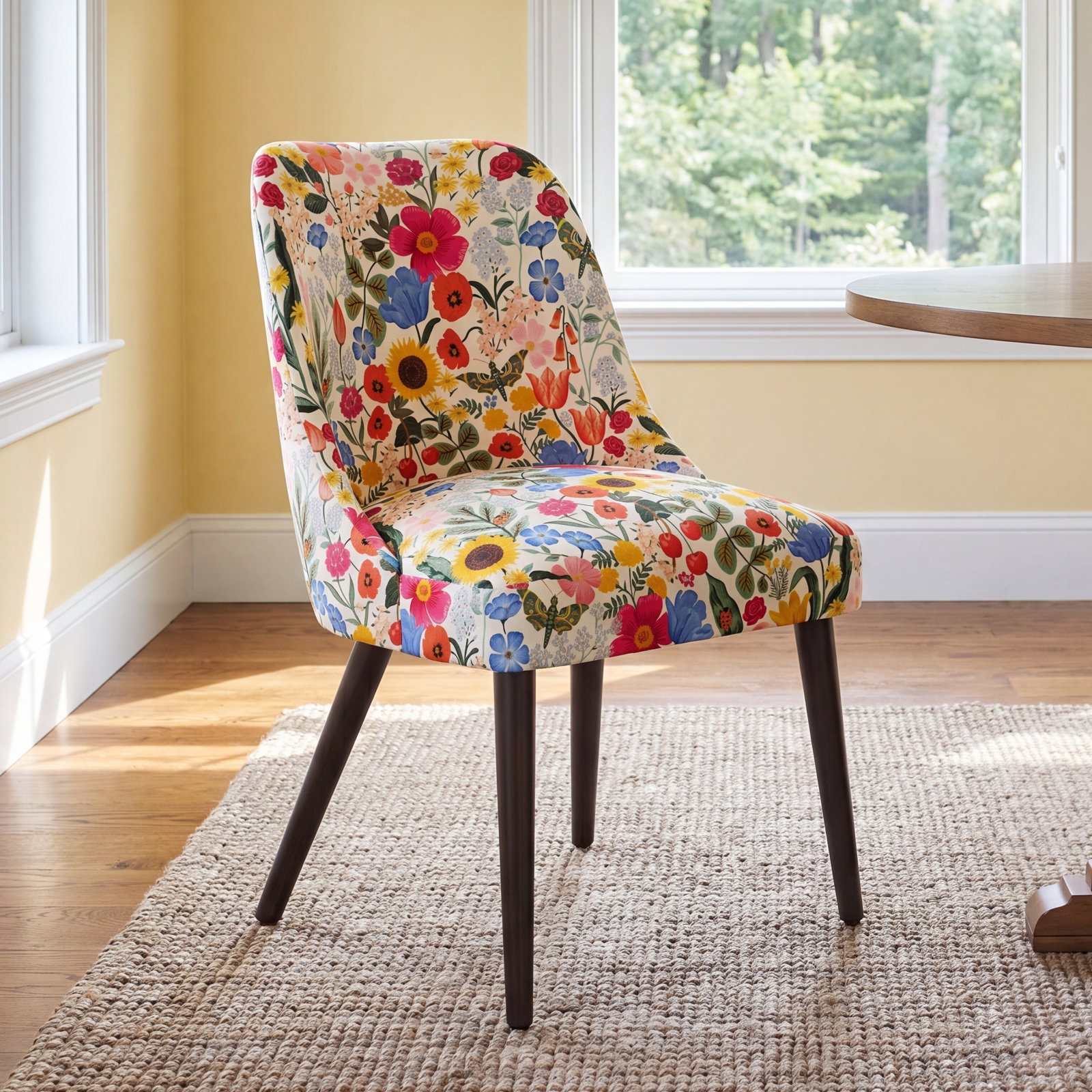 Rifle Paper Co. x Cloth & Company Tara Dining Chair, Rpc Citrus Grove Mint Linen