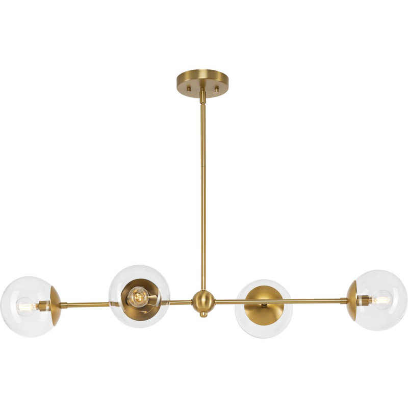 4-Light Chandelier, Bronze brossé