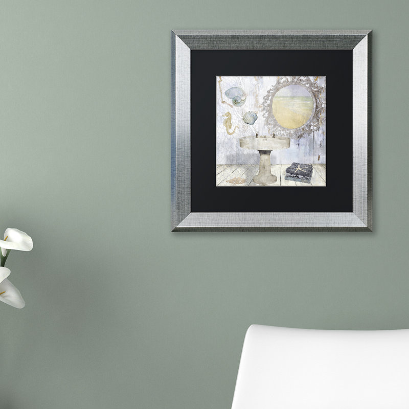 «Jadaya Beach House II» par Color Bakery, impression encadrée, H 16 po x l 16 po x P 0,5 po, Encadrement brun foncé, Noir