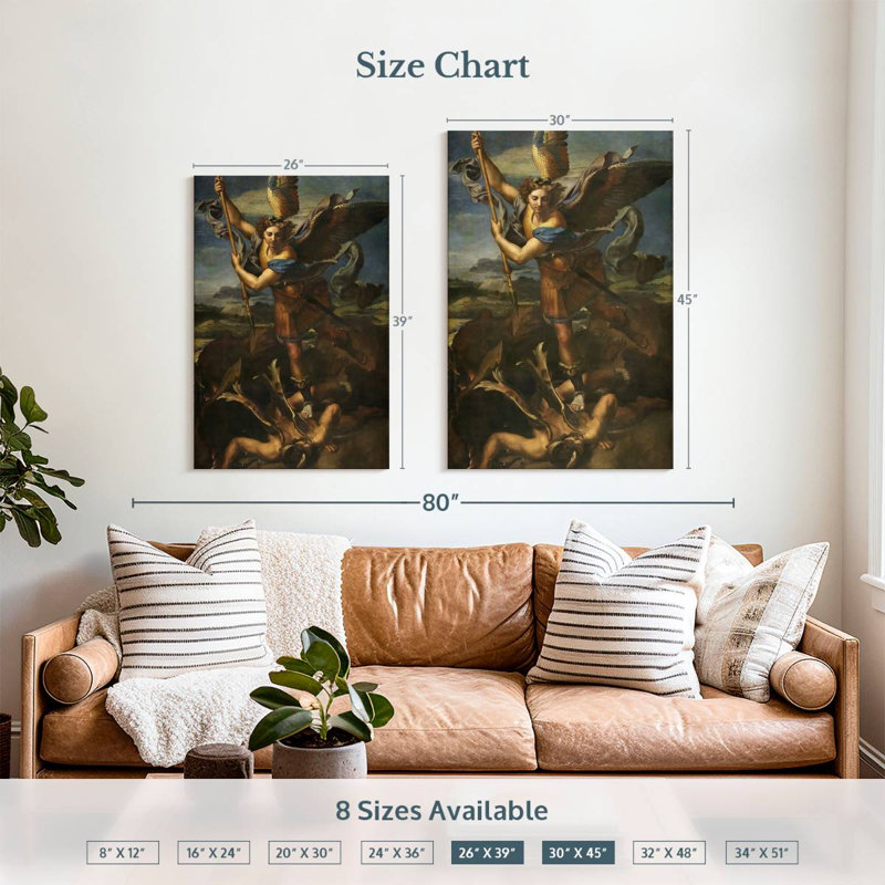 Leisha St. Michael vaincre Satan, H 39 po x l 26 po