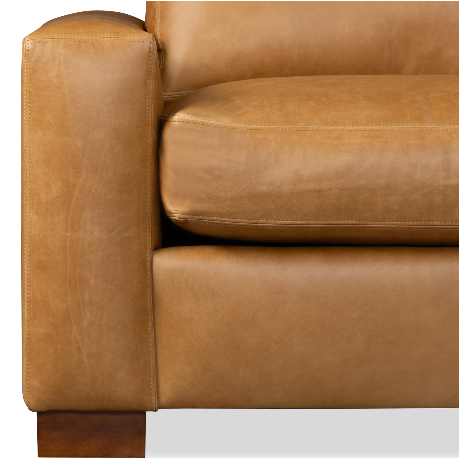 Jonie Sectional, Left Hand Facing, Bistro Saddle Genuine Leather