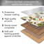 Ensemble de 4 napperons de table décoratifs en bois franc de qualité supérieure avec panneau arrière en liège de qualité supérieure CALA Home