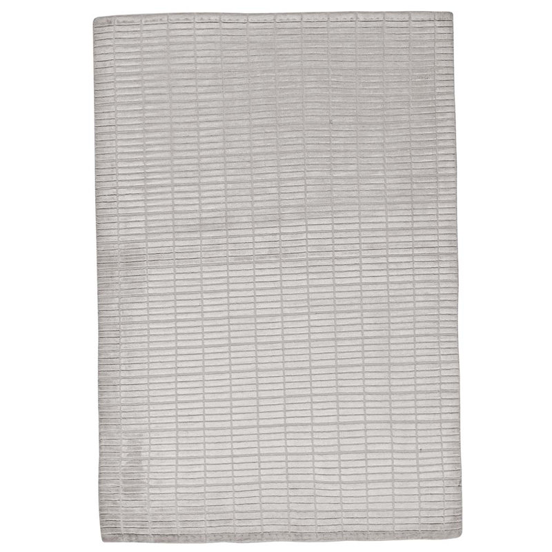 Tapis noué à la main en blanc / gris