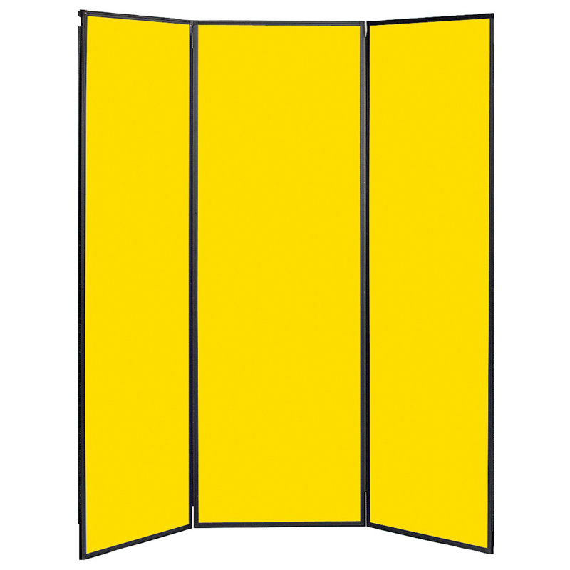 Light Free-Standing Bulletin Board 180cm H x 180cm W, Black, Yellow