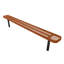 Banc encastré, gris texturé, perforé, 2,44 m, sans dossier-1392645797-1392645818