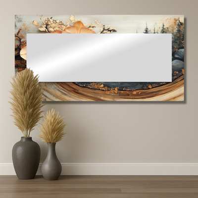 Fleurs d'orchidées en cuivre sur glissière en bois - Art mural miroir floral - imprimé sur métal