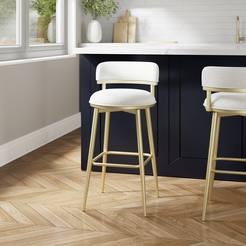 Tabouret pivotant en métal et en métal ivoire