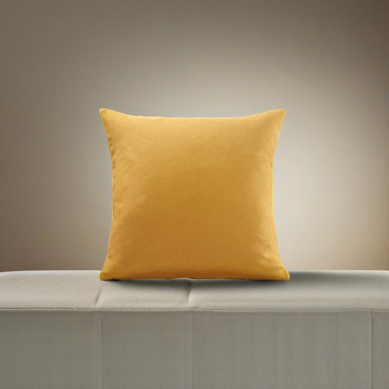 Velvet Feel Chenille Scatter Cushion Cover, Ochre, 45 cm x 45 cm