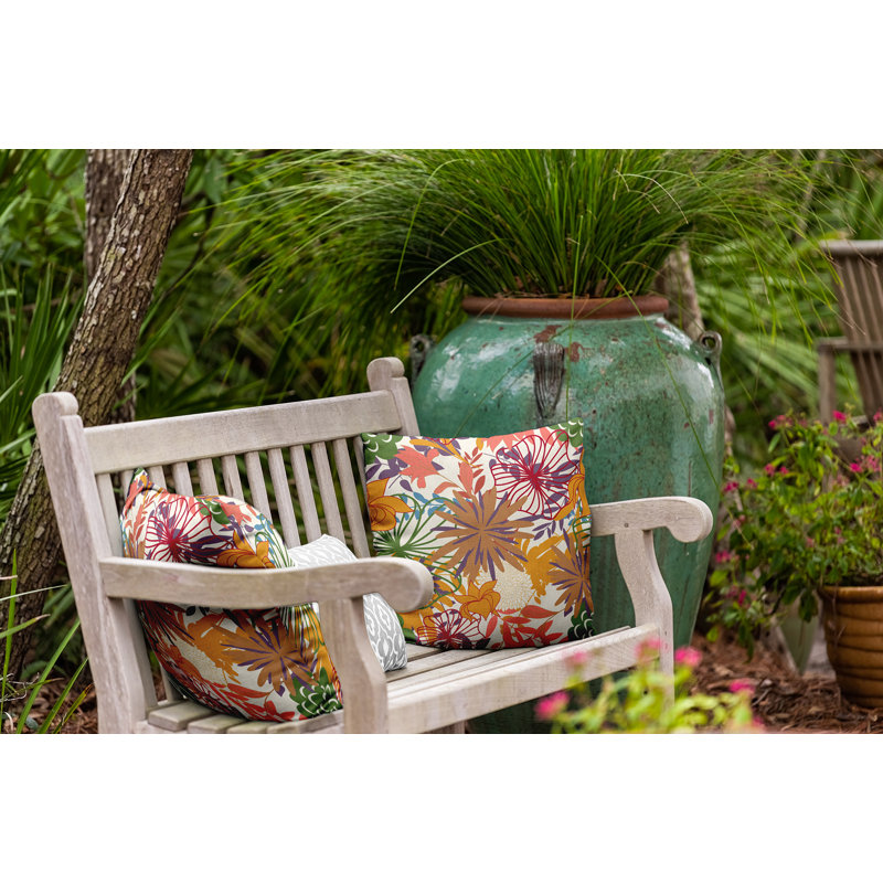  Polyester Throw Square Indoor/Outdoor Pillow Cover & Insert by E by Design, Scallion, 16" x 16"